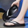 Men's Fashionable Casual Flip Flops Summer Outerwear Non-Slip Bath Swimming Beach Slippers PVC Sole Comfortable Footwear