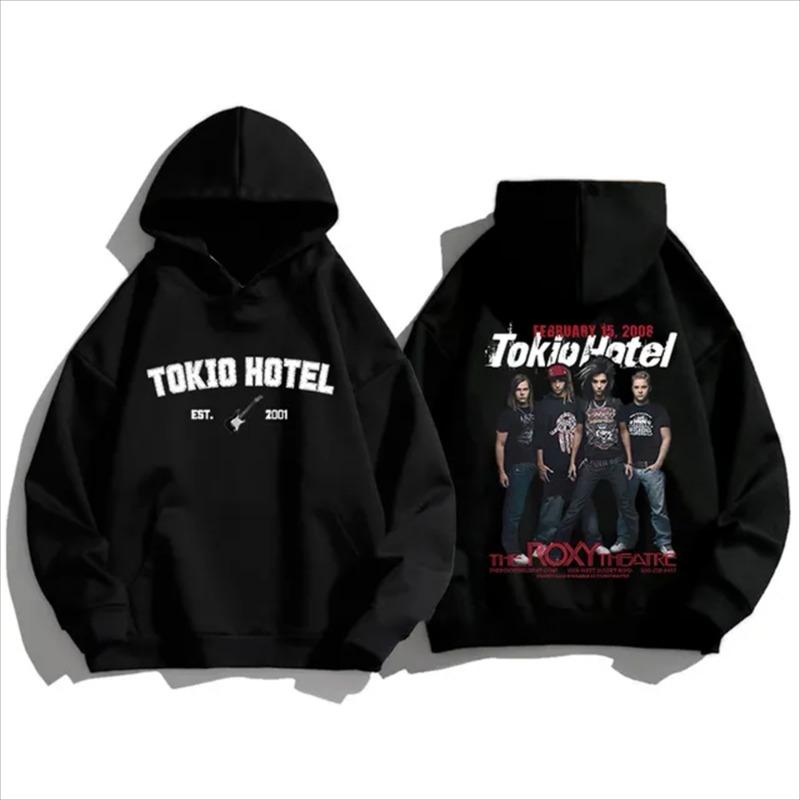 Tokio Hotel Unisex Cotton Hoodie Kaulitz Fashion Fleece Πολυτελής φούτερ με κουκούλα Απλό χειμωνιάτικο φθινόπωρο με στάμπα ανδρικά γυναικεία πουλόβερ