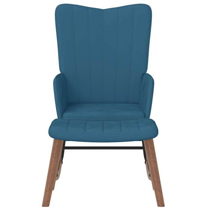 VidaXL Chaise à bascule avec repose-pied Bleu Velours 327764