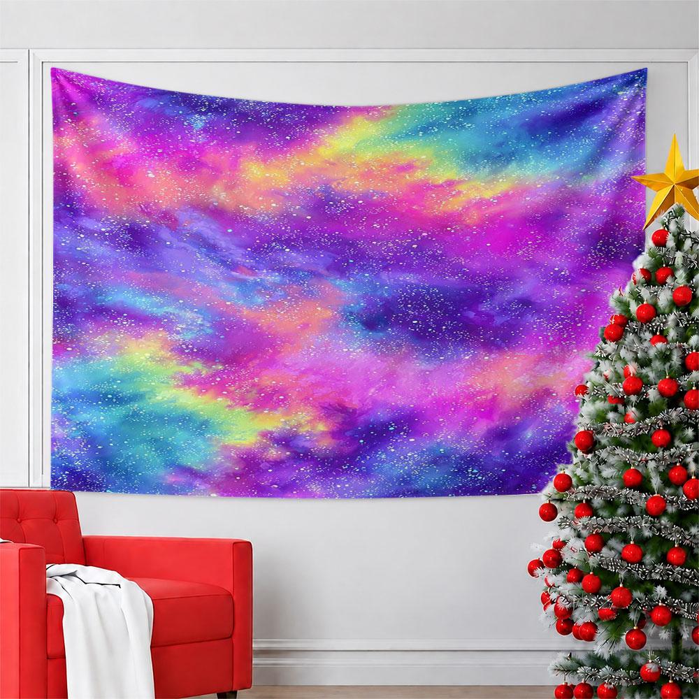 Colorful Galaxy Nebula with Stars Pattern Wall Hanging Tapestry Decorative Tapestry Home Decor for Bedroom and Living Room