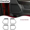 4xDoor Speaker Horn Frame Cover Trim Decor Bezels For Ford F150 21+ Carbon Fiber