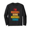 I Love Marshall Personalized Retro Pattern First Name Long Sleeve T-Shirt