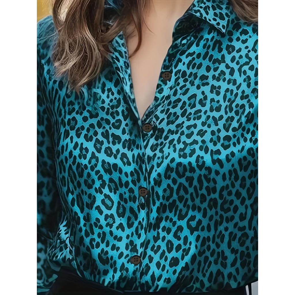 Shirt Women Satin Simulation Silk Long Sleeve Blouse New