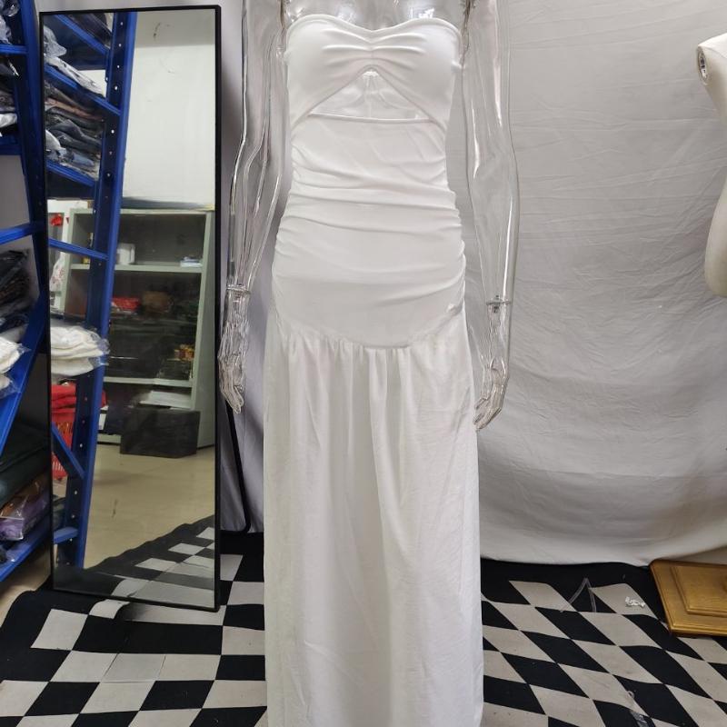 European and American Summer Beach Style Strapless Hollow Dress for Women's Wear