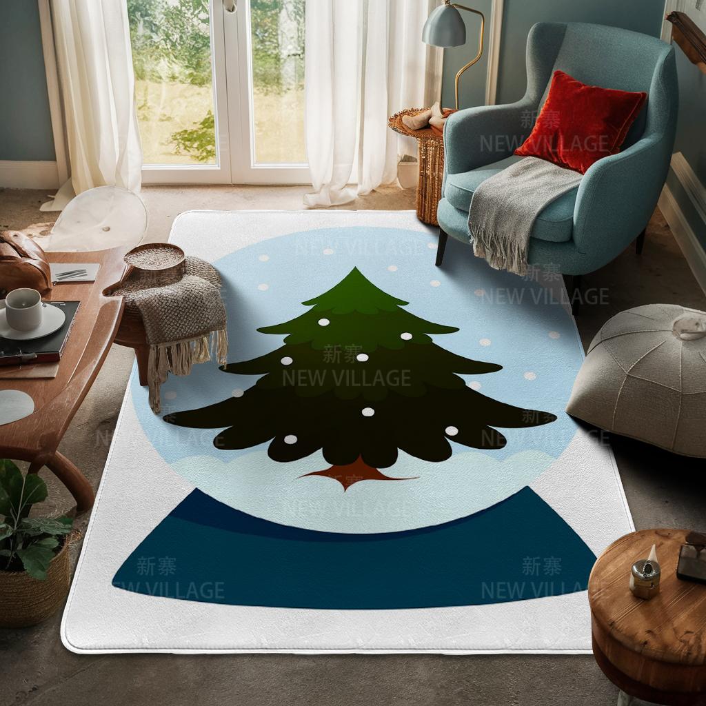 House Entrance Carpet Home Door Mat Living Room Bath Foot Bathroom Non-slip Water Absorption Rugs Bath Merry Christmas Winter