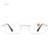 Men's Anti Blue Light Blocking Reading Glasses Cut Frameless Metal HD Lens Eyewear Women Prescription Presbyopic Glasses +400