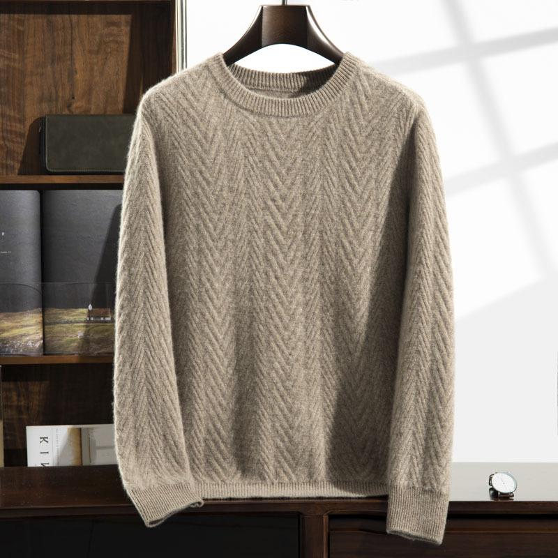 

Twisted crew neck cashmere shirt men s 2025 new thickened knitted Korean version of youth pullover sweater 3XL
