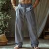 Pantaloni casual lungi pentru bărbați din bumbac și in, colorați