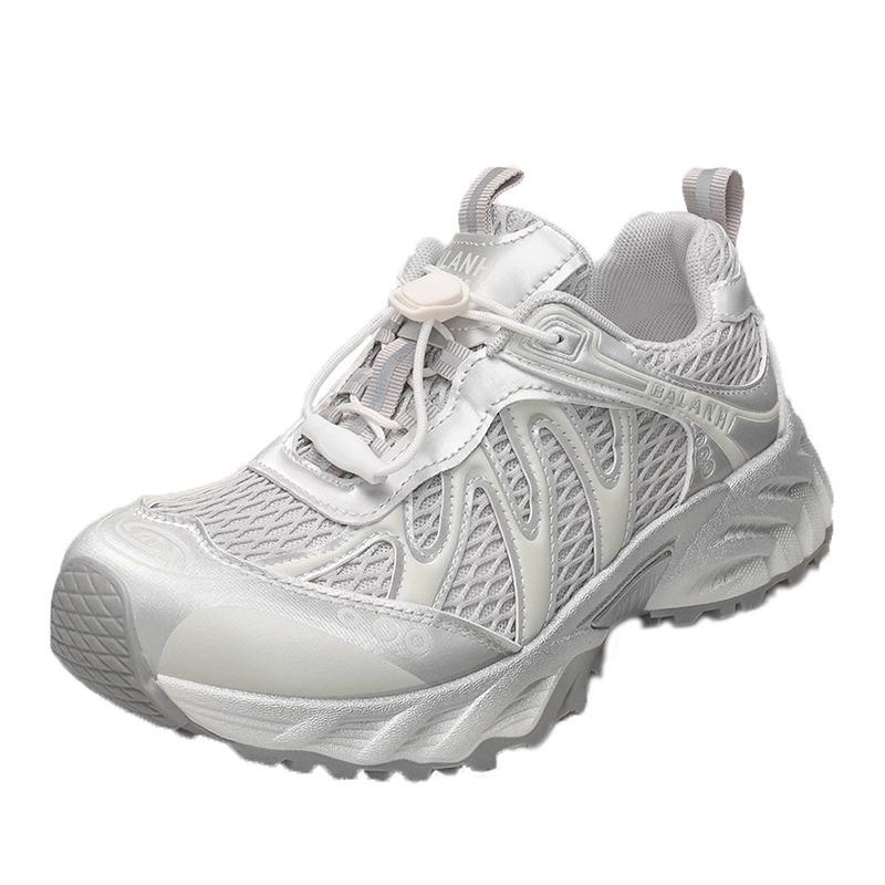 Platform Dad Shoes Women's 2025 New Summer Mesh Breathable Casual Sports Shoes Light Hiking Hiking Shoes