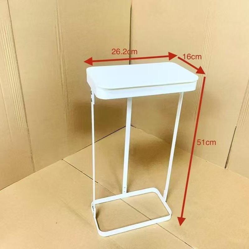 

Simple Waste Bins Living Room Square Garbage Bins Kitchen Food Disposal Trash Can Hallway Modern Litter Can Rack with Lid белый