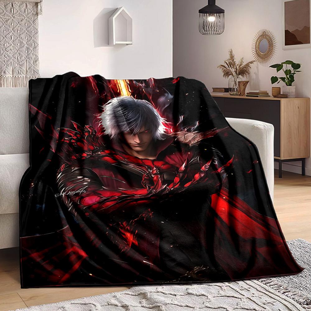 1PC Devil May Cry Blanket Soft Warm All Season Throw for Sofa, Bed, Car, Office Vibrant Colorful Design, Durable & Cozy Gift