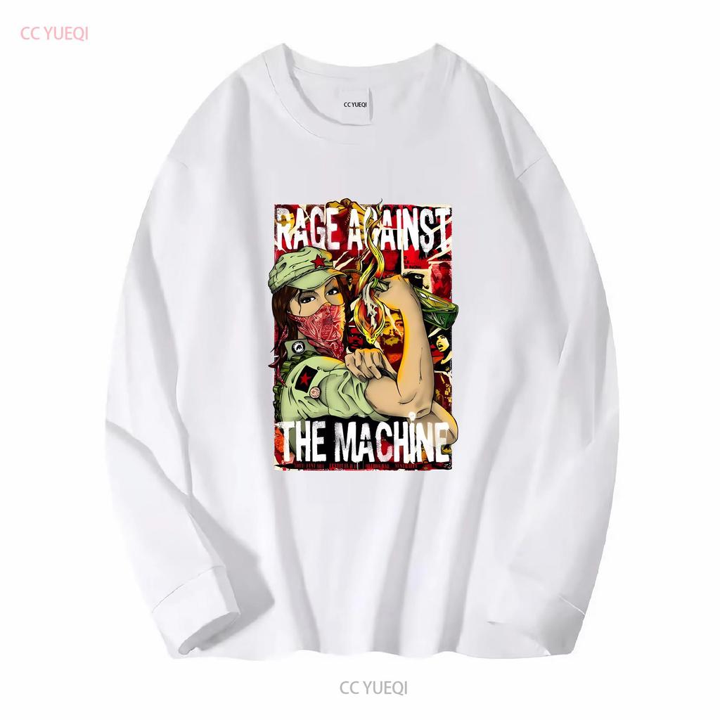 Rage Against The Machine White T Shirt J87168 Long or Short Sleeves Vintage Washed Comfortable Soft Fashion Unisex Graphic