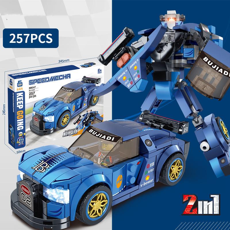 

Diy Assembly Realistic Robot Car Abs Plastic Building Blocks Toy Kids Multicolor синій