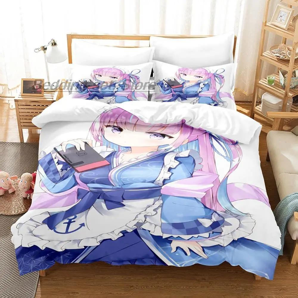 VTuber Ookami Mio Bedding Set Single Twin Full Queen King Size Bed Set Aldult Kid Bedroom Duvetcover Sets 3D Print Kawaii