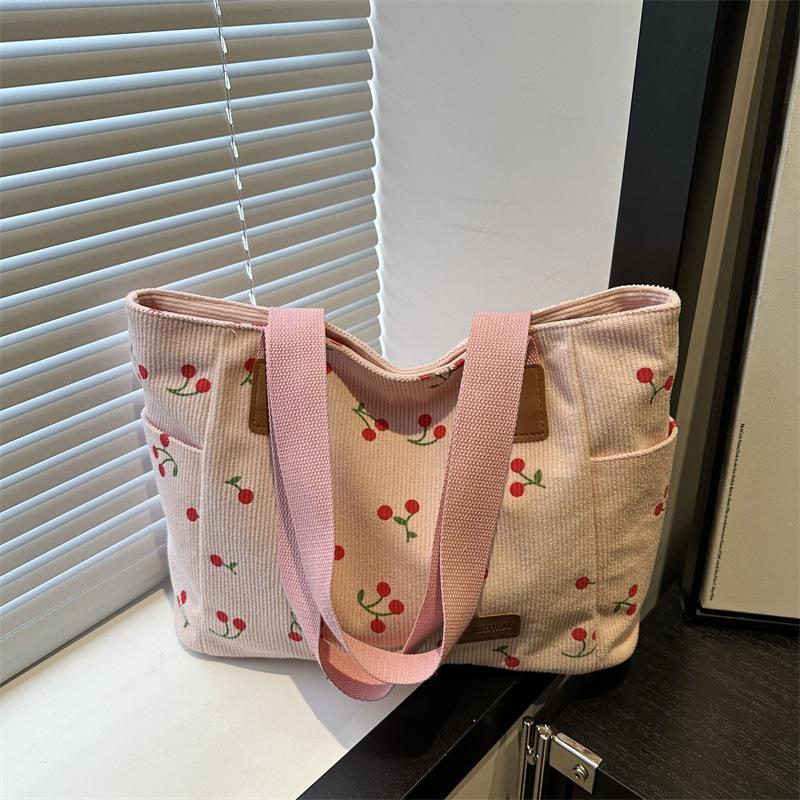 Sweet and cute casual large-capacity tote bag versatile, simple and beautiful shoulder underarm bag class commuter bag