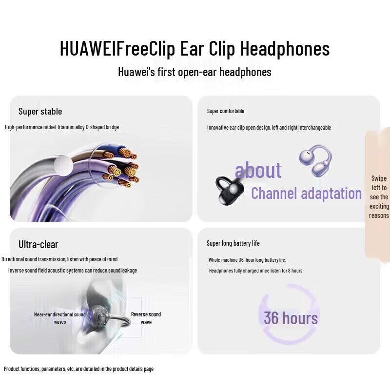 Huawei FreeClip Open-Ear True Wireless Bluetooth Earbuds