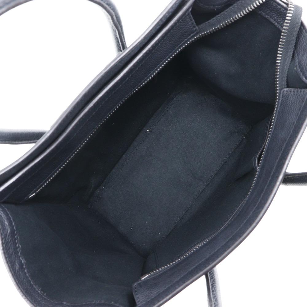 Celine Gepäck Handtasche 167793 Micro Shopper schwarz Kalbsleder Damen Gebraucht
