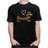 Custom Dachshund Love T Shirt for Men Tshirt Leisure Tees Short Sleeves Wiener Badger Sausage Dog Tshirts Slim Fit Clothing