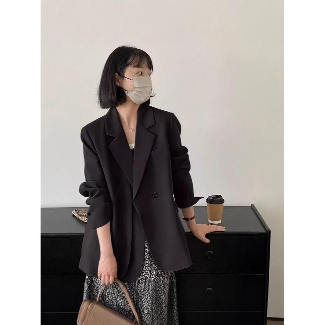 

Gray Small Suit Jacket Women s Double Placket Design Sense Niche Small Casual Temperament XL чорний