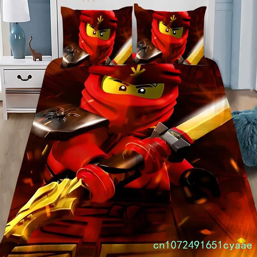 Duvet Cover Cartoon Game Pillowcase Bedding Set Boy Girl Bedroom Decoration Boys-N-ninjagos-Gift Single Double Large Size
