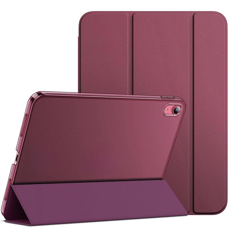 

For IPad 10 Tablet Protective Case 10.9in Tri-Fold Semi-Transparent PC Clear Frosted Mini6/7 IP 10th-11thA16 вина червоного кольору