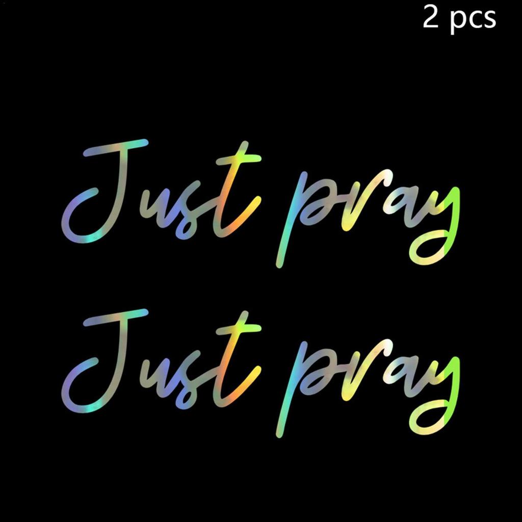 Car Mirrors Stickers Affirmation Reminder Just Pray? Multi-Purpose Decal For Side View Mirrors, Laptops,