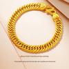 Men's Imitation Gold Boss Chain Whip Bracelet with Long-Lasting Color Retention - Stylish and Domineering Fashion Accessory.