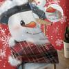 Christmas Snowman Snowflake Red Sheer Curtains for Living Room Decoration Window Curtains Kitchen Tulle Voile Curtains
