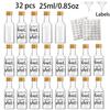 32pcs Mini Plastic Bottles with Labels and Caps,for Bridal Shower Party Favors, DIY Drinks,Welcome Gifts,party Supplies,birthday