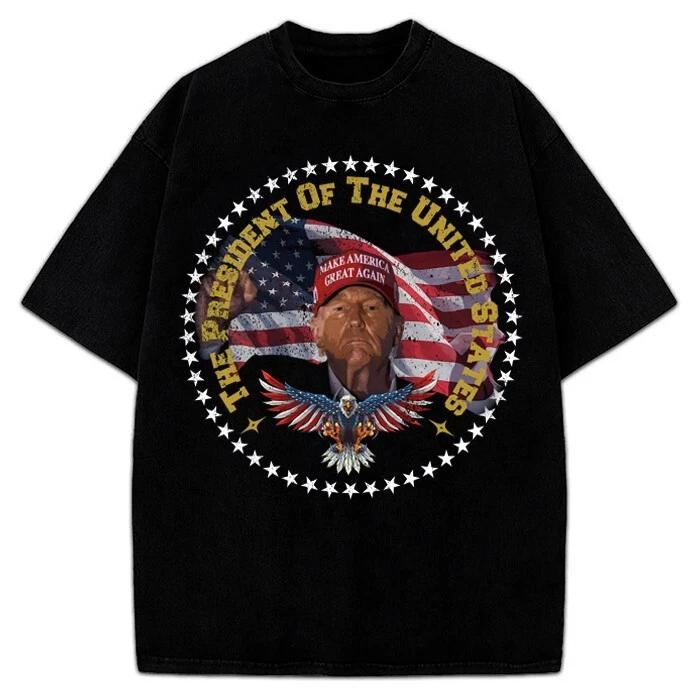 Donald Trump Wins POTUS The President 2024 Victory Custom Graphic T-Shirt Maga XL