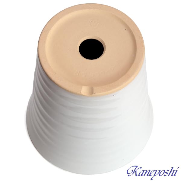 Mikawa Ware KANEYOSHI Ceramic Flower Flower White Size Made in Reliable Domestic Quality Pot, Road, Glaze, 8, Japan,