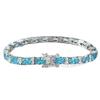 Xian Can Jewelry S925 Silver High Carbon Diamond Luxurious Aquamarine Bracelet