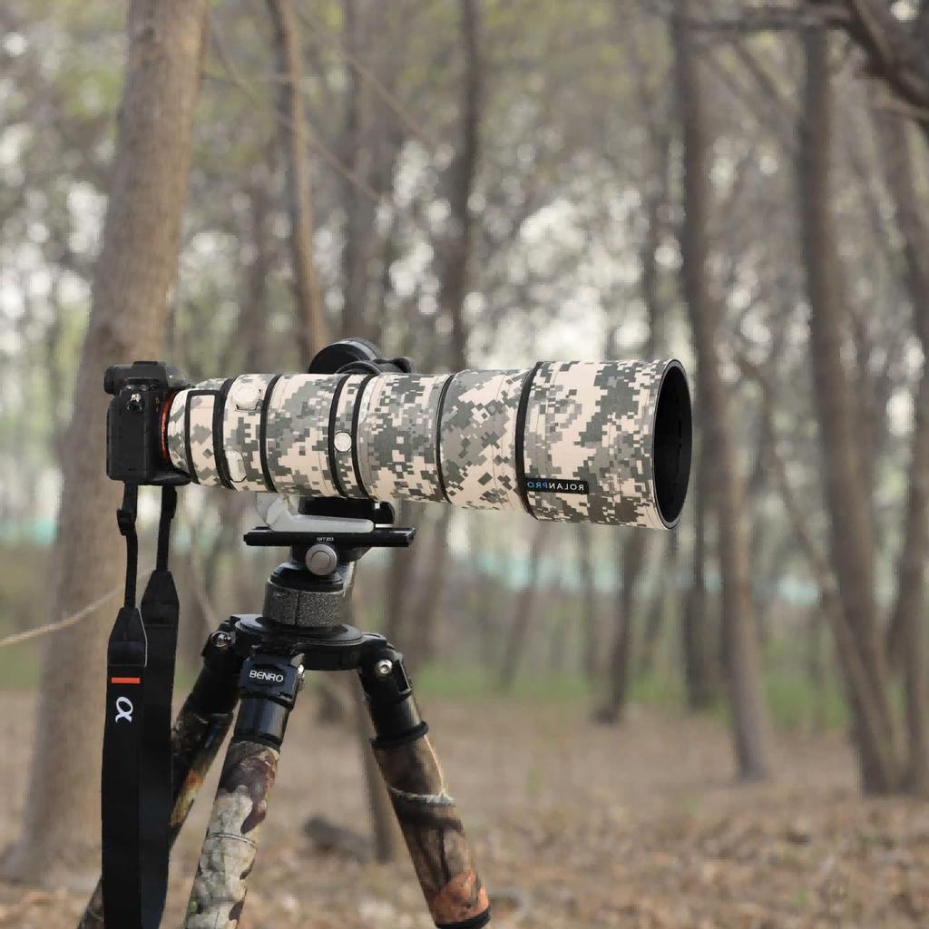 Rolanpro Lens Coat for Sony FE G OSS Dedicated Lens Cover with Material Prioritizes Shooting Operation Rotation of Reversible Cover Urban Camouflage