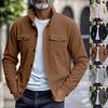 Men's Spring Autumn New Style American Workwear Solid Color Minimalist Casual Versatile Loose Collared Corduroy Jacket Coat
