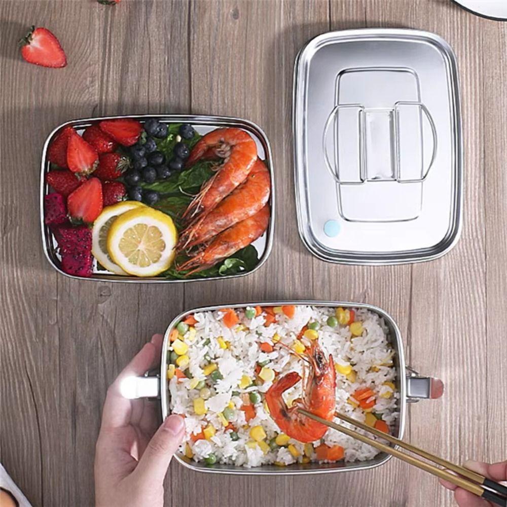 Leakproof Cover Stainless Steel Lunch Box 304 Stainless Steel Portable Food Container  School