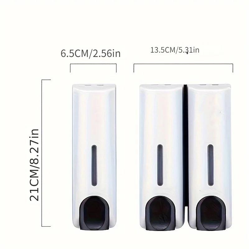 3 Headed 350ml Hand Soap Shampoo Dispenser Wall Mount Shower Liquid Dispensers Containers for Bathroom Washroom