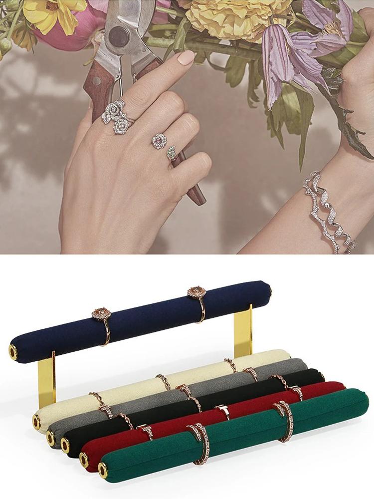 Ring Display Holder Microfiber Jewelry Showcase Stand Live Props Accessories Window Counter Jewelry Display for Jeweler Sellers