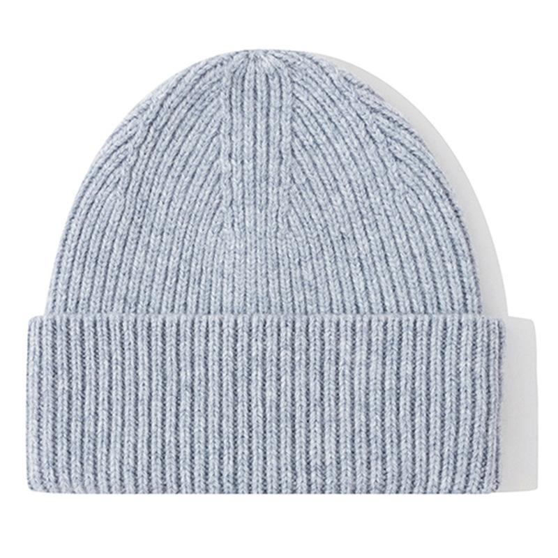 Classic Ribbed Knit Beanie-Unisex 100% Wool Hat for Autumn/Winter Business & Travel One Size Fits Most