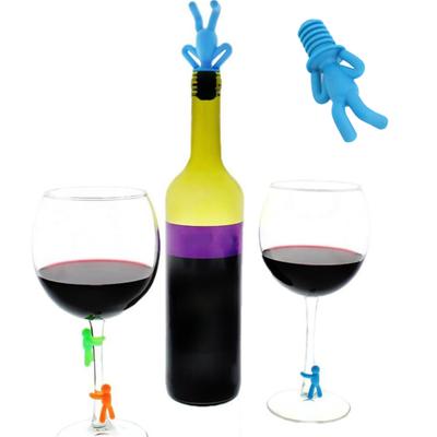 7 ks Zátka na fľašu vína Kreatívny obrátený dizajn Potravinársky silikón Červené víno Dekoračné zátky na šampanské