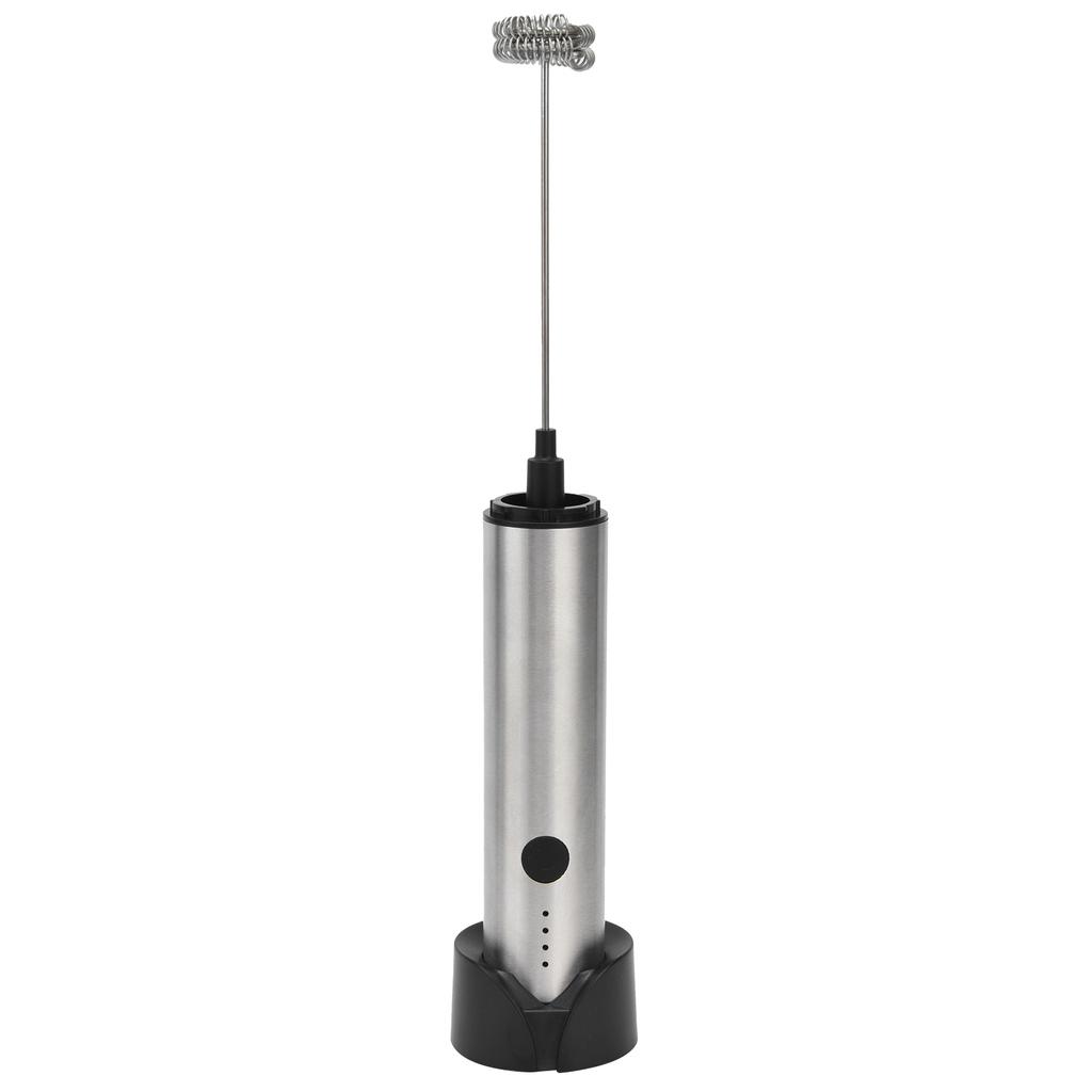 Stainless Steel Electric Milk Frother Handheld Egg Beater USB Charging Mini Milk Mixer