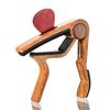 Guitar Medium Grip Wood Grain Capo with Card and Pick Slots