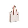 Coach 41 Magnetischer Schnappverschluss Genarbtes Leder und Gewachste Leinwand Schulter-Tote-Bag Große Herren-Tote-Bag Weiß CH765-CAH