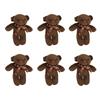 6/12pcs Mini Bear Plush Keychain Colorful Bear Stuffed Toy School Bag Pendant Teddy Doll Graduation Party Supplies Wedding Gift