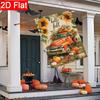 2D Flat - 2D Flat Thanksgiving Autumn Truck Pumpkin Sunflower Garden Flag (7)- Outdoor Garden Flag Double-Sided Home Decoration Courtyard Decoration O