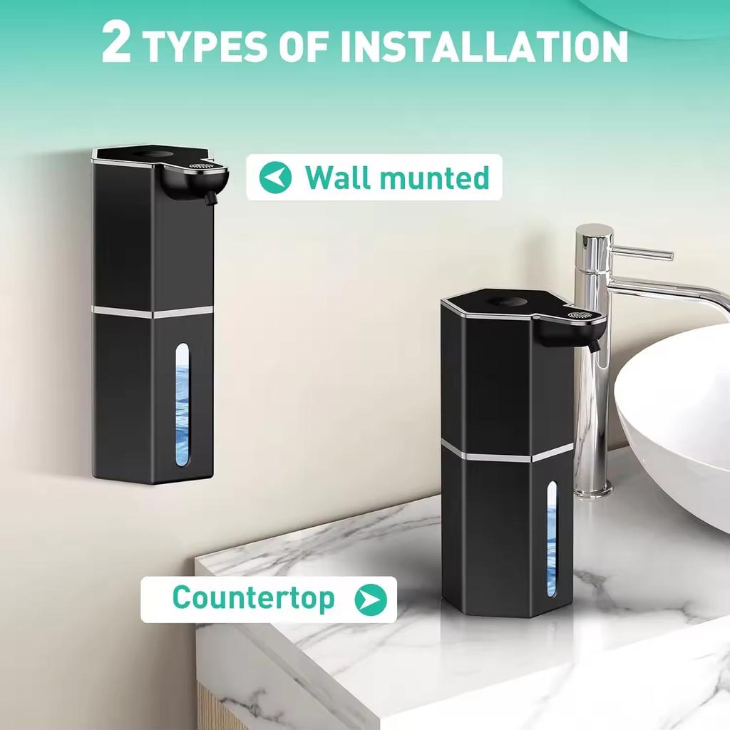 Automatic Soap Dispenser 360Ml 4 Level Liquid Foaming Soap Dispenser Long Battery Charging Automatic Soap Dispenser No Drilling