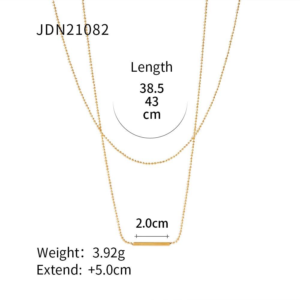 Double-layer Stacked Titanium Steel Necklace Light Luxury High-end Clavicle Chain Stainless Steel Jewelry Does Not Fade