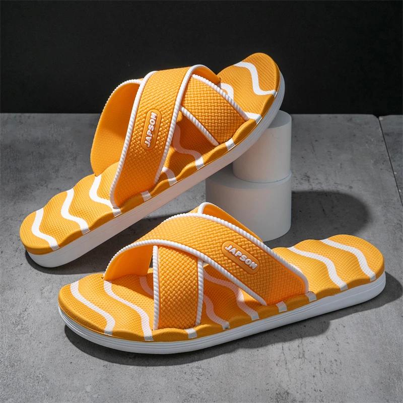 HKDQ Summer Couple Slippers Men Women Non Slip Lightweight Slides Indoor Outdoor House Shoes Soft Comfortable Bathroom Slippers 35 3135₽