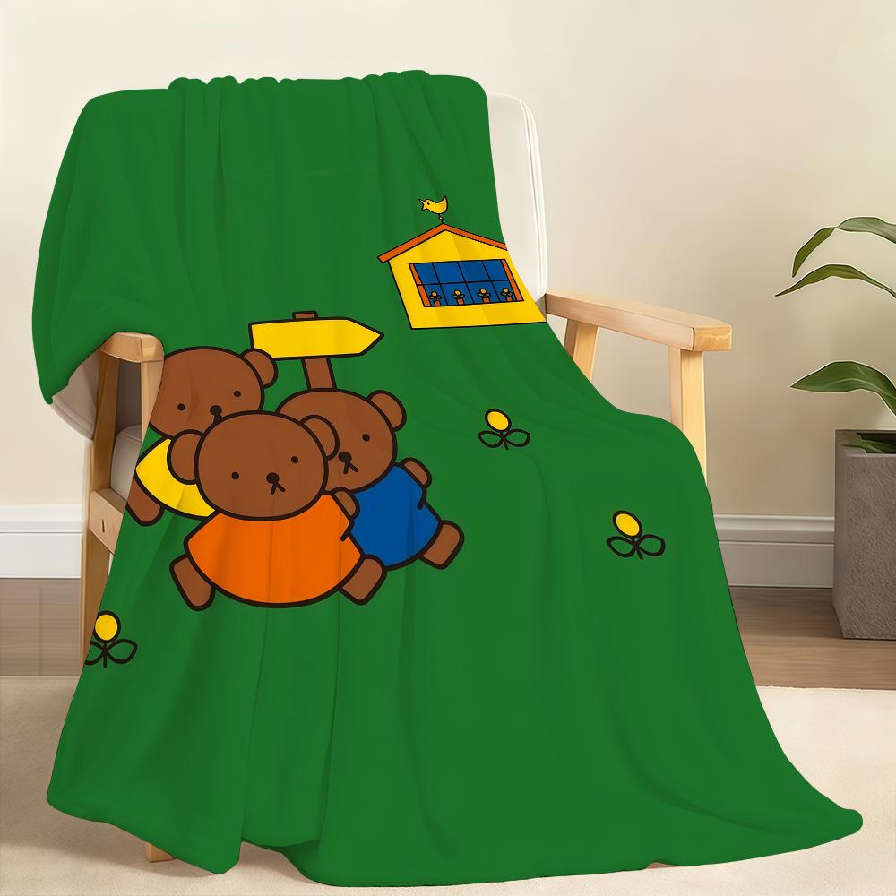 Kawaii M-MiffyS Blanket Soft Throw Blanket for Home Bedroom Bed Sofa Picnic Travel Office Rest Cover Blanket Gift