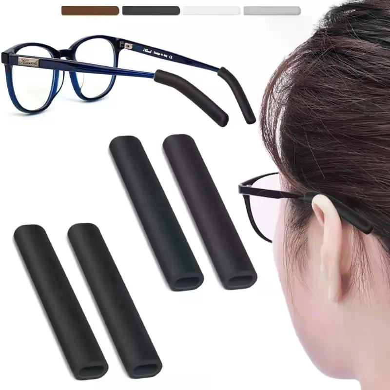 Rutschfester Halter für Brillenpaare Cover Ohrhaken Silikon Sonnenbrille Brillenbein Bügelspitzen Schwarz Weiß Braun