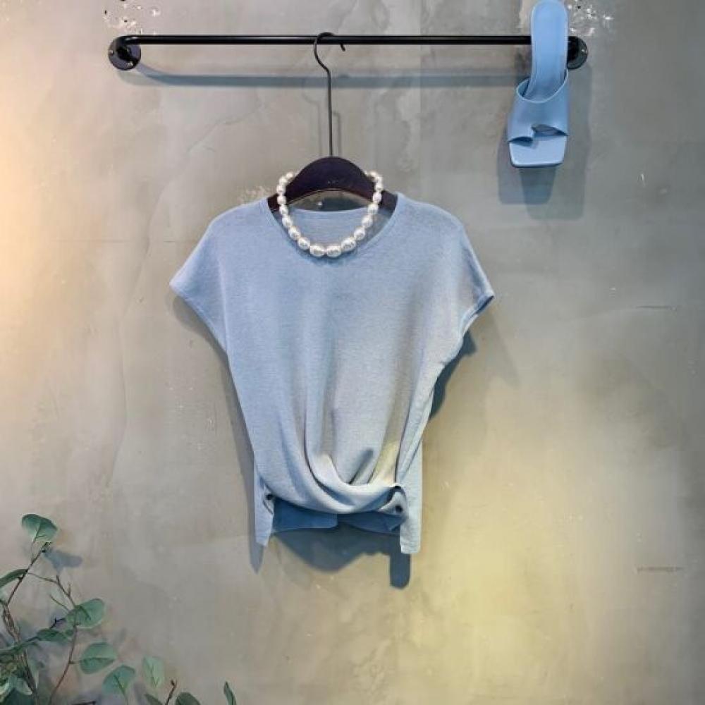 C S In The Room Shori twiSted Button Cap Sleeve Knit 5 ColorS